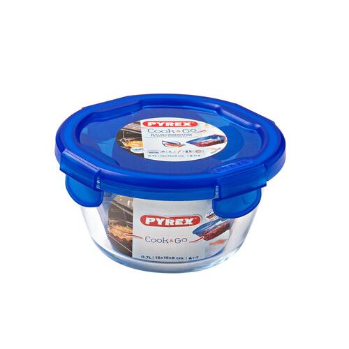 Hermetisk madkasse Pyrex Cook & go 15,5 x 15,5 x 8,5 cm Blå 700 ml Glas (6 enheder)