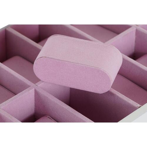 Æske til ure Hvid Lyserød Krystal Træ MDF 29 x 20 x 9 cm (12 enheder)