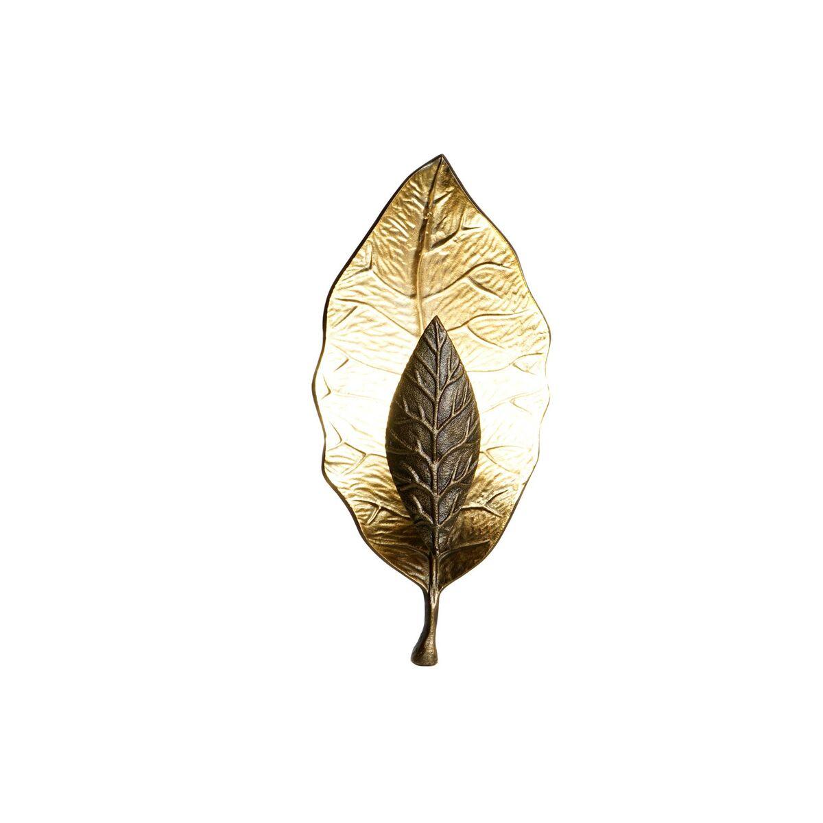 Væglampe 21 X 10 X 46 Cm Aluminium Bronze 220 V 50 W Blad Af En Plante