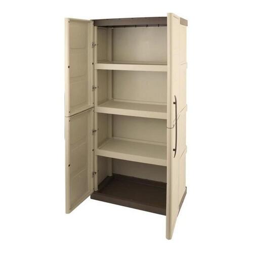 Skab TOOD 70 x 39 x 165 cm Beige Grå Harpiks 60 Kg 70 x 39 x 165 cm