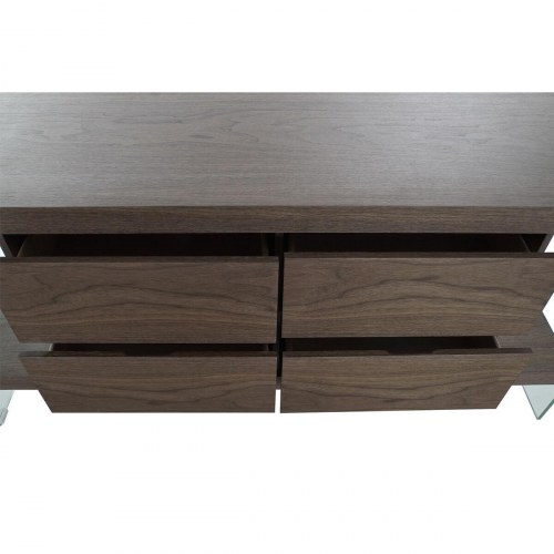 Skænk - brun/transparent, krystal og valnød MDF, 160 × 45 × 80 cm