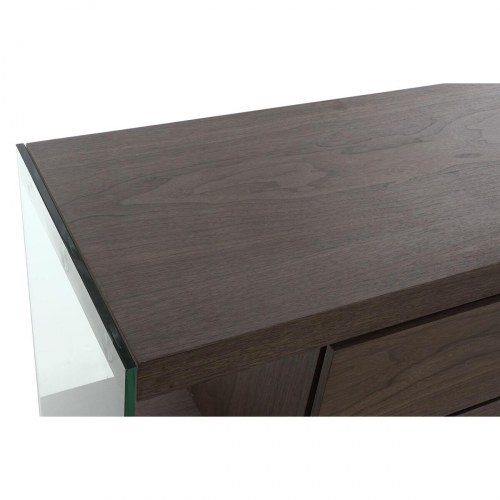 Skænk - brun/transparent, krystal og valnød MDF, 160 × 45 × 80 cm