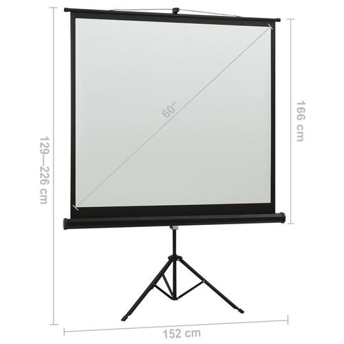 Projektorlærred med stativ 60" 1:1