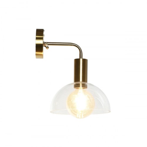 Væglampe - gylden metal/krystal, E27, 50 W, moderne