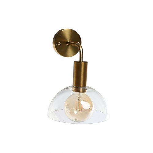 Væglampe - gylden metal/krystal, E27, 50 W, moderne