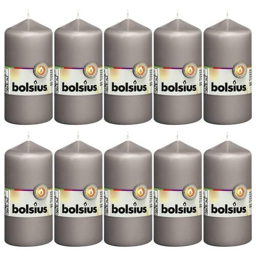 Bolsius bloklys 10 stk. 120 x 58 cm varm grå