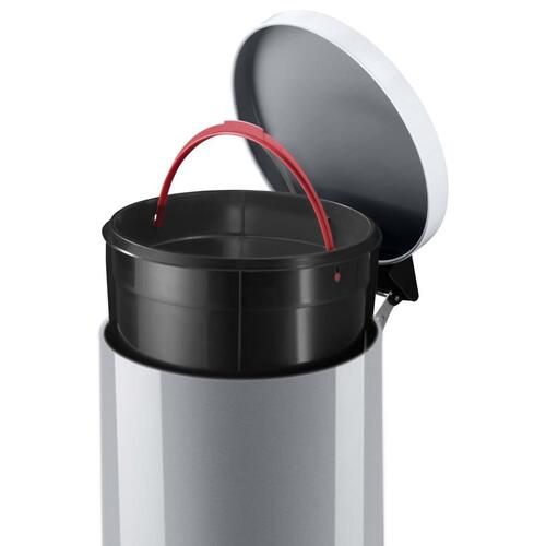Hailo pedalspand Solid 12 l str. M sølvfarvet