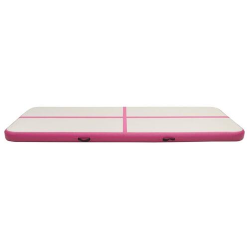 Oppustelig gymnastikmåtte m. pumpe 300x100x15 cm PVC pink