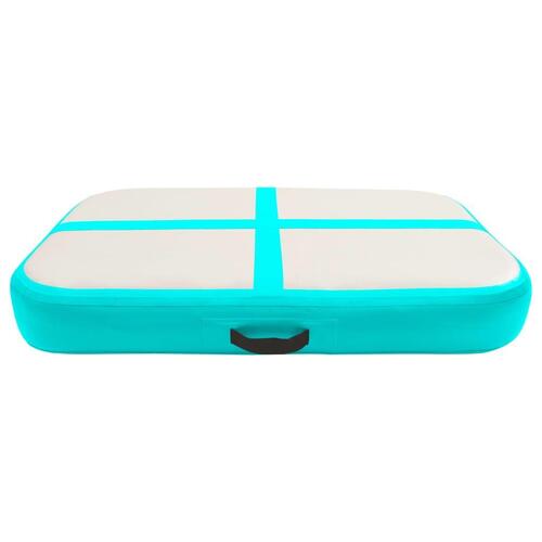 Oppustelig gymnastikmåtte med pumpe 60x100x20 cm PVC grøn