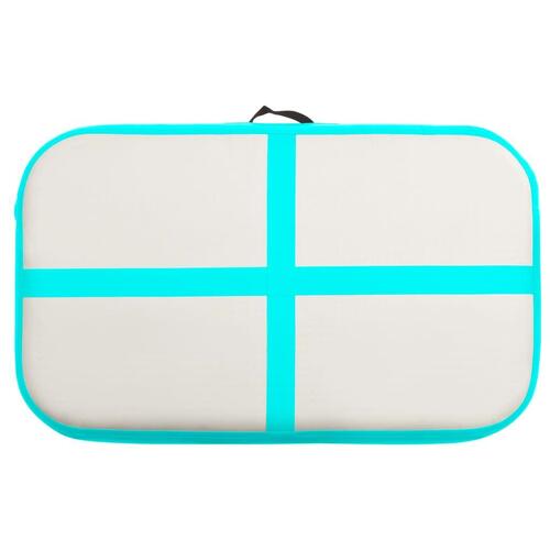 Oppustelig gymnastikmåtte med pumpe 60x100x20 cm PVC grøn