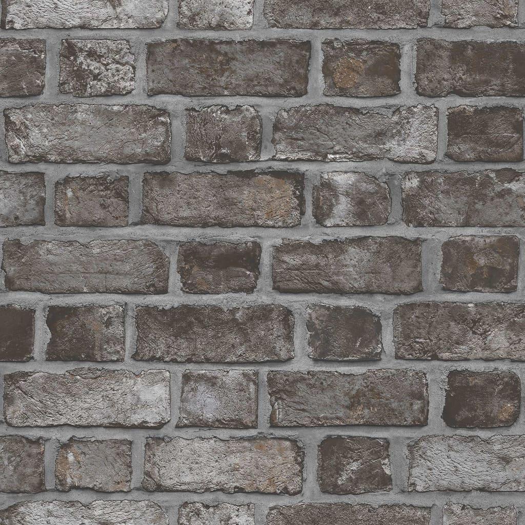 Billede af Homestyle tapet Brick Wall sort og grå hos Boligcenter.dk