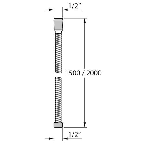 Tiger Excellencehose bruseslange 150 cm børstet rustfrit stål
