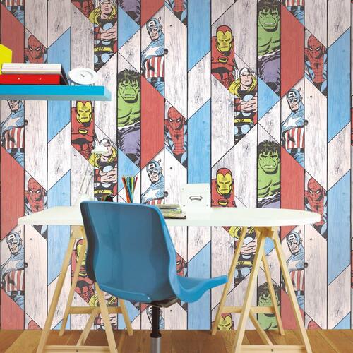 Kids at Home tapet Marvel Wood grå 102435