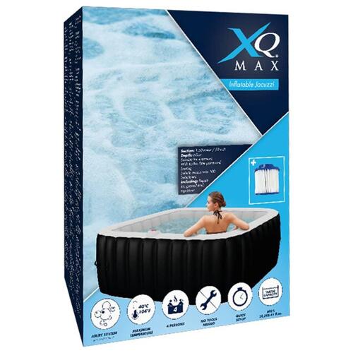 XQ Max oppusteligt spabad 145x145x65 cm sort og hvid