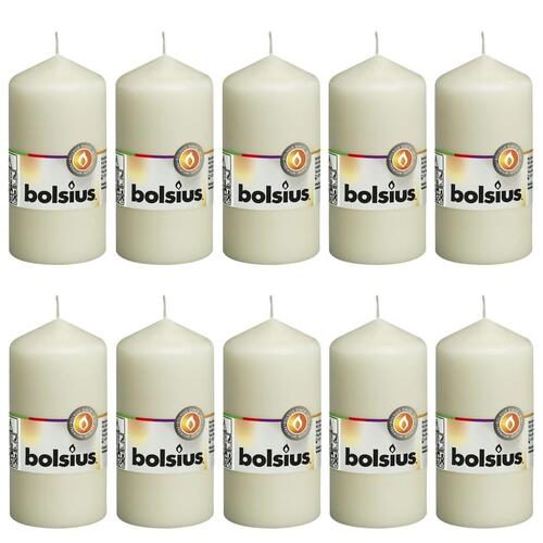 Bolsius bloklys 10 styk 120 x 58 mm elfenbensfarvede
