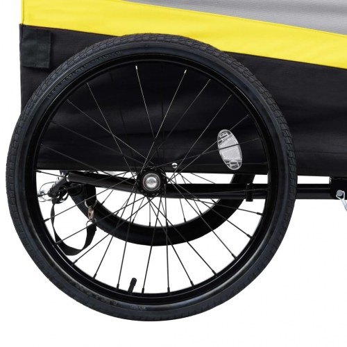2-i-1 XXL cykeltrailer & trækvogn gul grå og sort