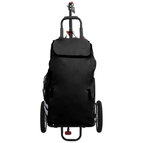 Foldbar cykeltrailer med indkøbstaske sort