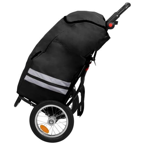 Foldbar cykeltrailer med indkøbstaske sort