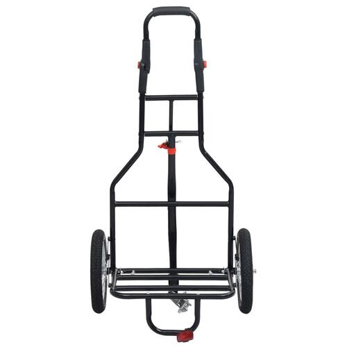 Foldbar cykeltrailer med indkøbstaske sort