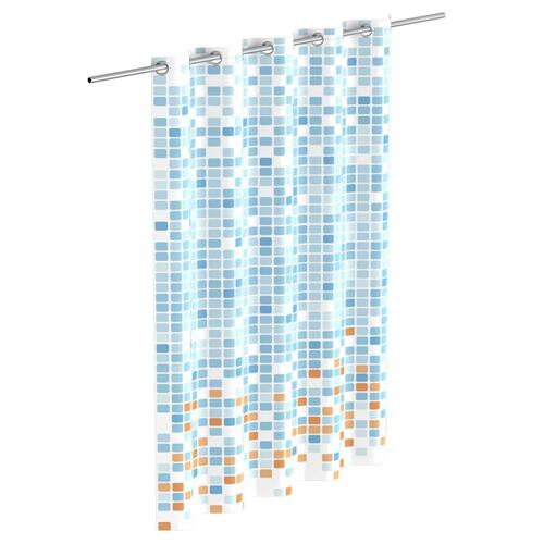 EISL badeforhæng 200x180x0,2 cm mosaik blå og orange