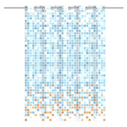 EISL badeforhæng 200x180x0,2 cm mosaik blå og orange