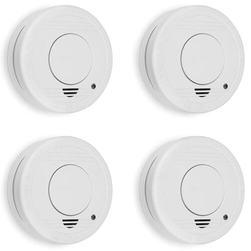Smartwares røgalarm 4 stk. 10x10x3,5 cm hvid