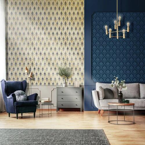 Topchic tapet Classic Ornaments marineblå