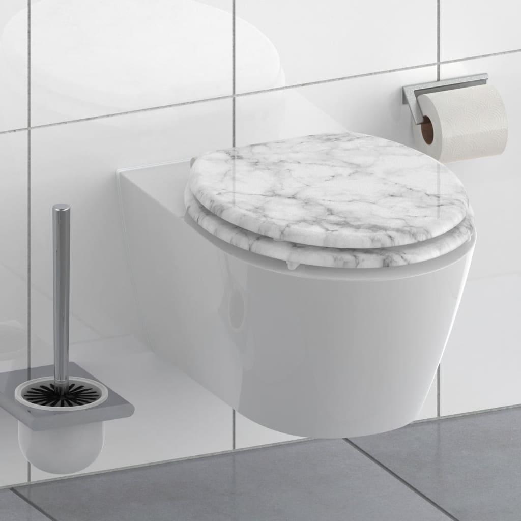 Se SCHÜTTE toiletsæde med soft close-funktion MARMOR STONE hos Boligcenter.dk