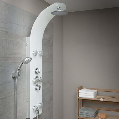 SCHÜTTE brusepanel med termostatarmatur LANZAROTE glas hvid