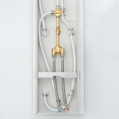 SCHÜTTE brusepanel med termostatarmatur LANZAROTE glas hvid