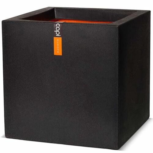 Capi plantekasse Urban Smooth 40x40x40 cm firkantet sort KBL903