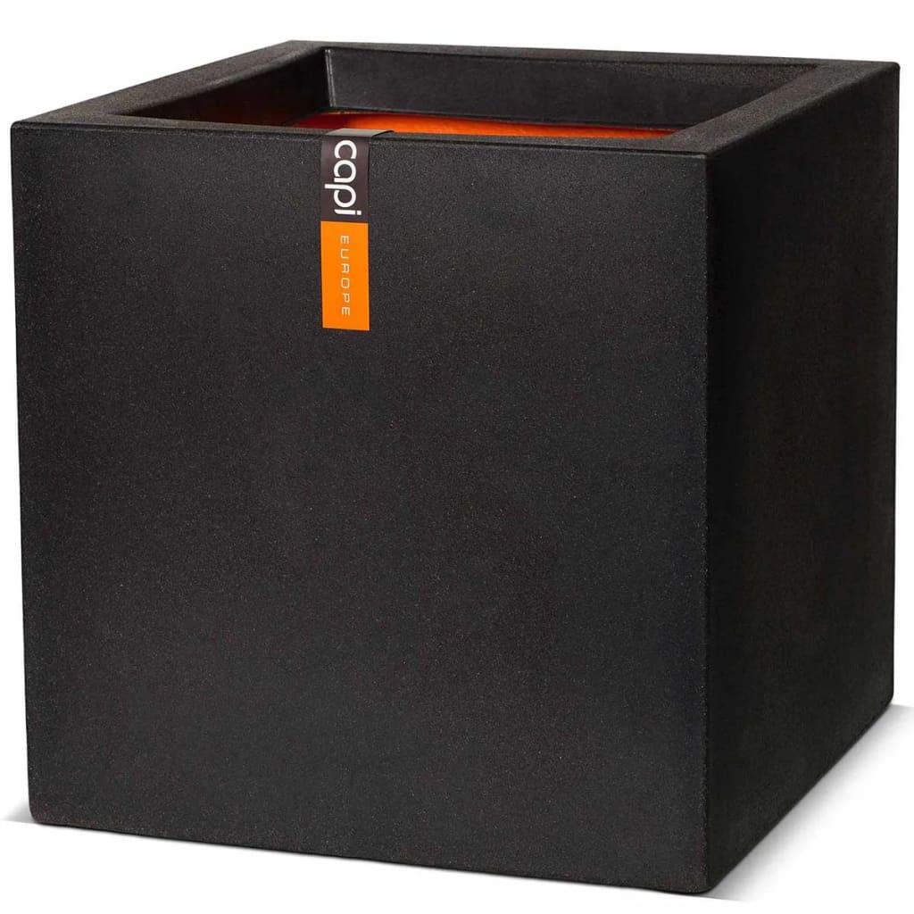 Capi plantekasse Urban Smooth 40x40x40 cm firkantet sort KBL903
