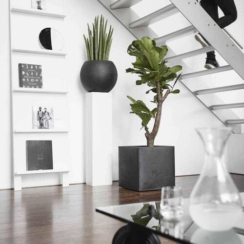 Capi plantekasse Urban Smooth 40x40x40 cm firkantet sort KBL903
