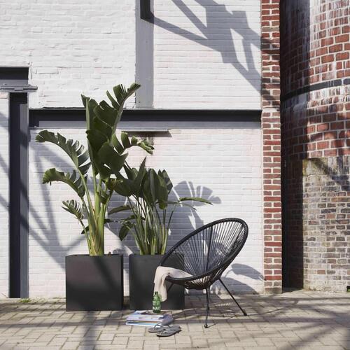 Capi plantekasse Urban Smooth 40x40x40 cm firkantet sort KBL903