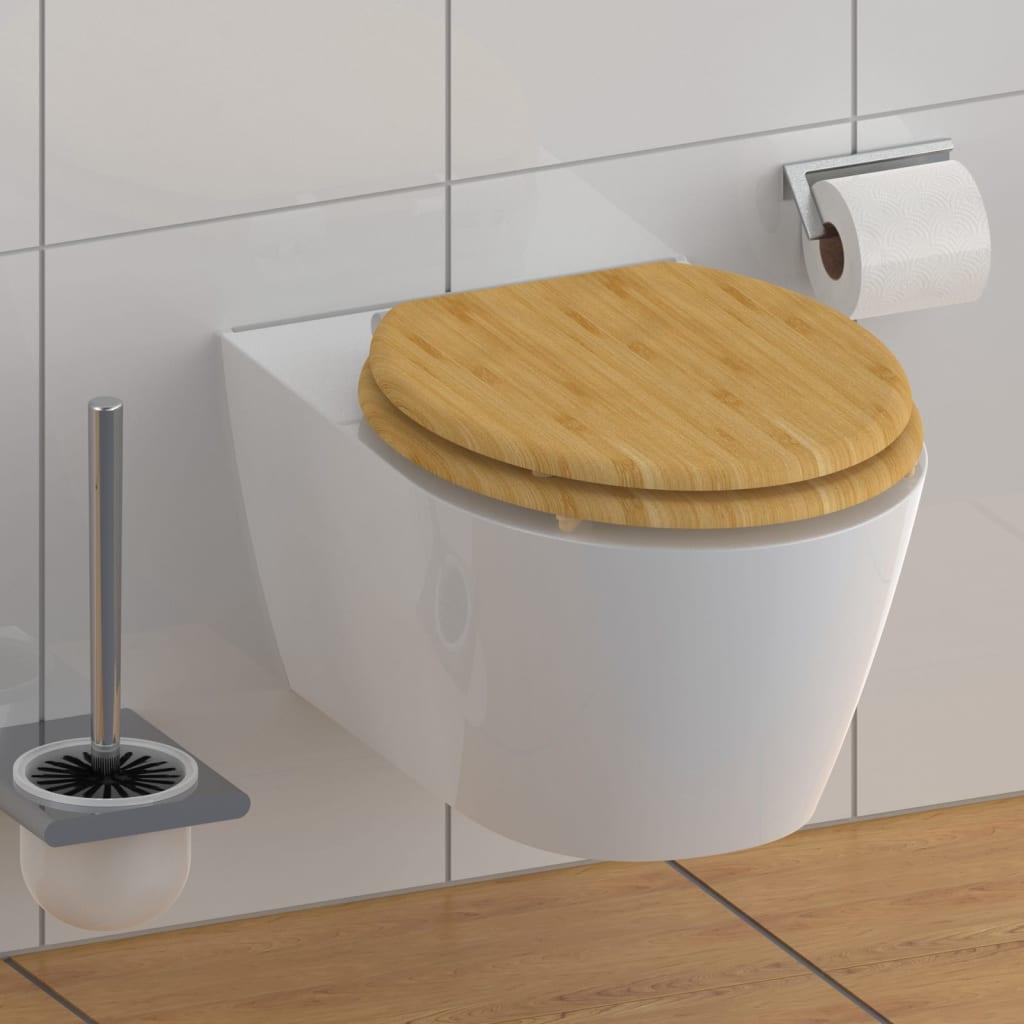 Se SCHÜTTE toiletsæde med soft close-funktion NATURAL BAMBOO hos Boligcenter.dk