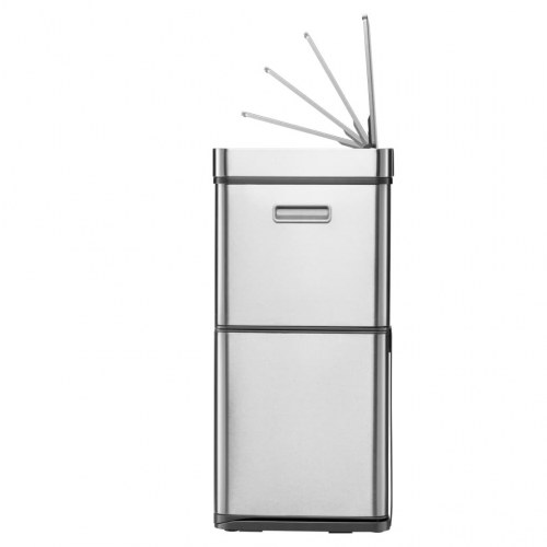 EKO affaldsspand med sensor Mirage Plus 1x30 l + 2x15 l mat sølvfarvet