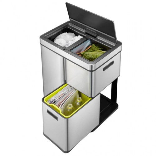EKO affaldsspand med sensor Mirage Plus 1x30 l + 2x15 l mat sølvfarvet