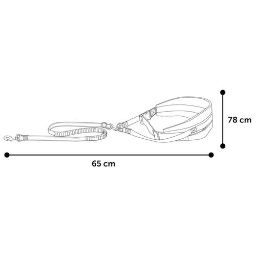 FLAMINGO bælte med elastisk hundesnor Canicross sort