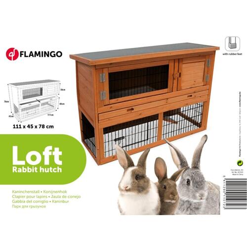 FLAMINGO kaninbur Loft 111x45x78 cm brun