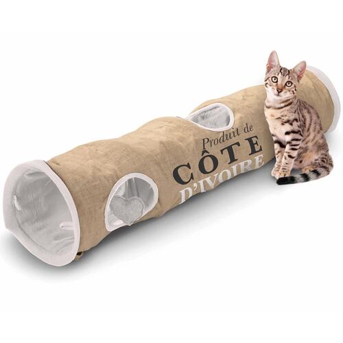 D&D kattetunnel Cote d'Ivoire 25 x 120 cm brun og hvid 434/436448