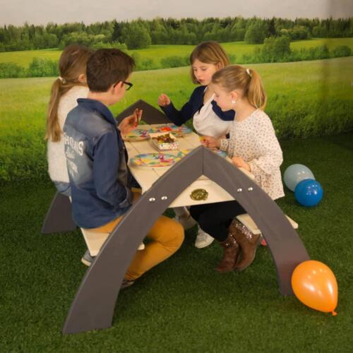 AXI picnicbord til børn med parasol Kylo XL hvid og grå