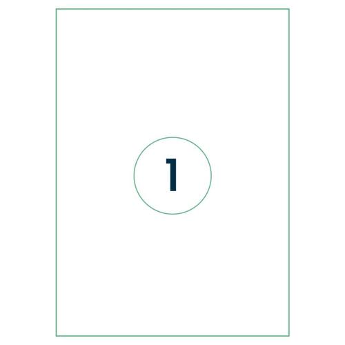 Rillprint selvklæbende etiketter 210x297 mm 500 ark hvid