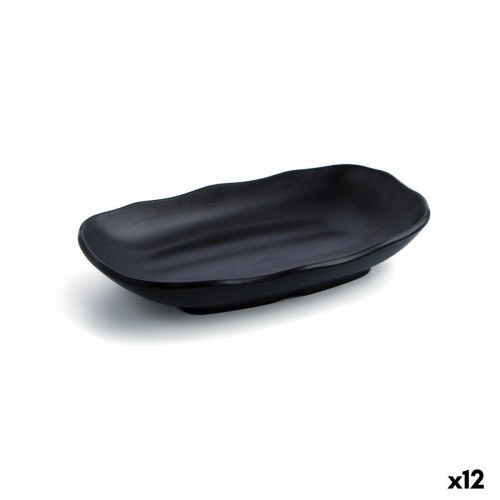 A’bordo dyb tallerken - sort plastik, 25,5 cm (12 stk.)