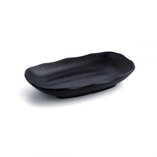 A’bordo dyb tallerken - sort plastik, 25,5 cm (12 stk.)