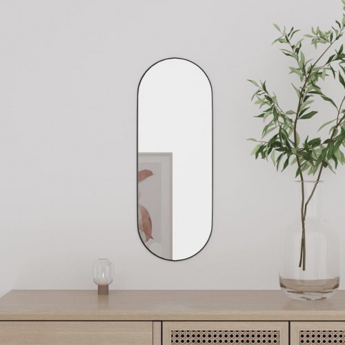 Ovalt vægspejl 15 × 40 cm - glas, væghængt