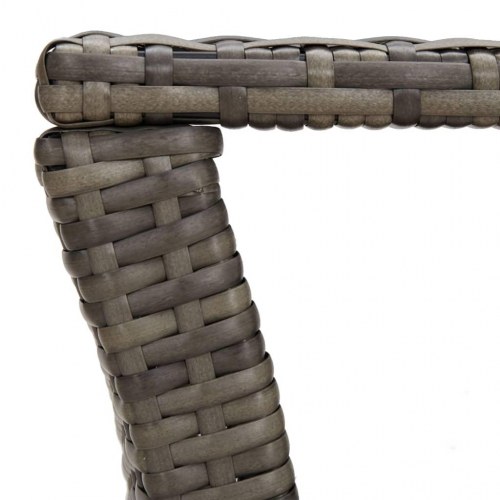 Sofabord i polyrattan 100 × 50 × 40 cm - grå, med hylde