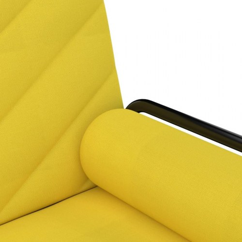 Sovesofa med armlæn i stof - lysegul, 205 cm