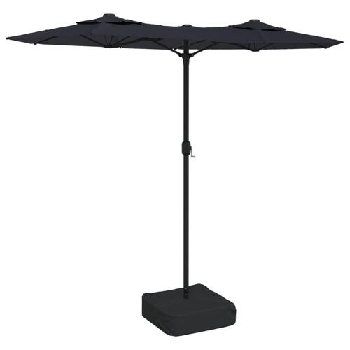 Parasol m. dobbelt parasoldug 316x240 cm sort