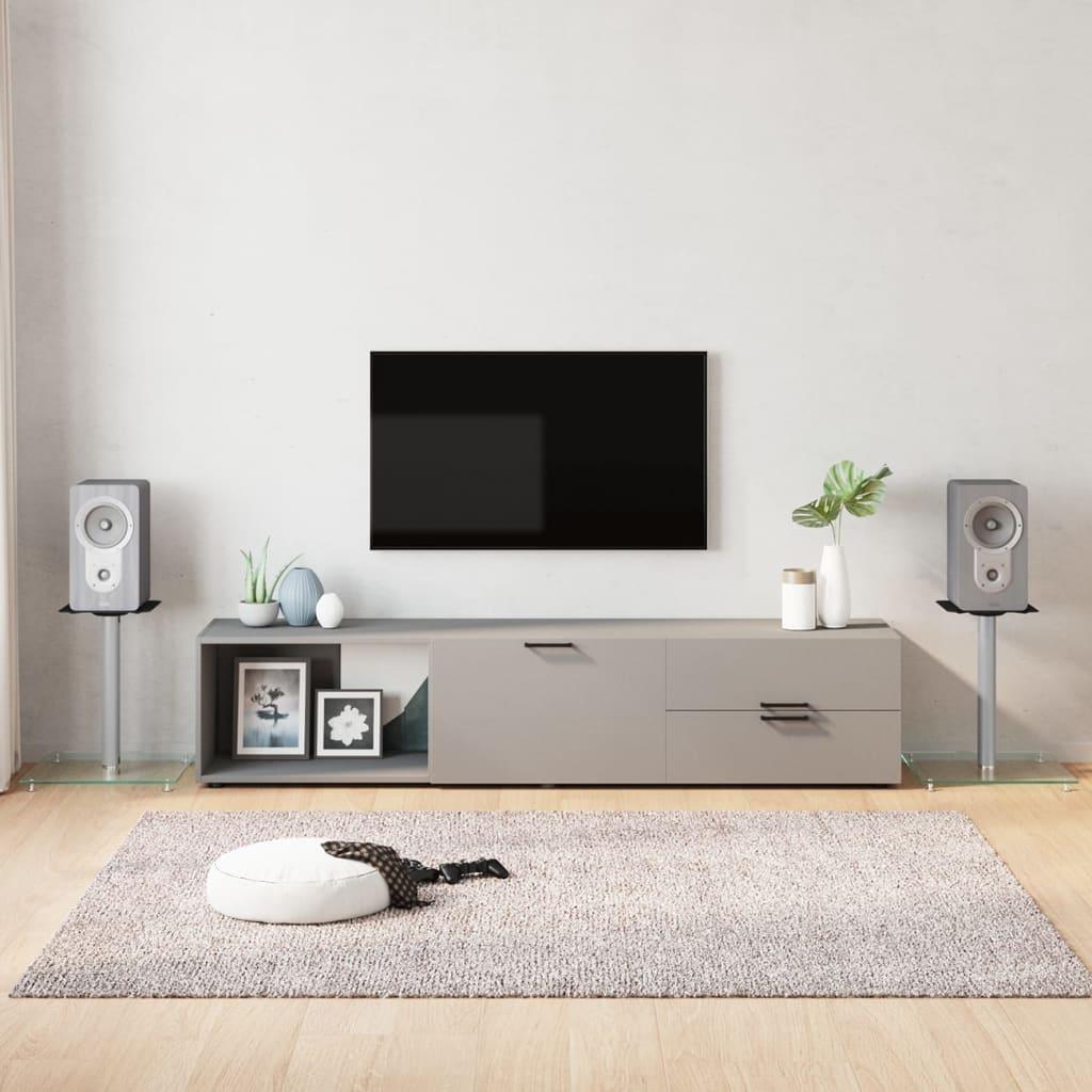 vidaXL højtalerstativer 2 stk. 1 søjle hærdet glas sølvfarvet