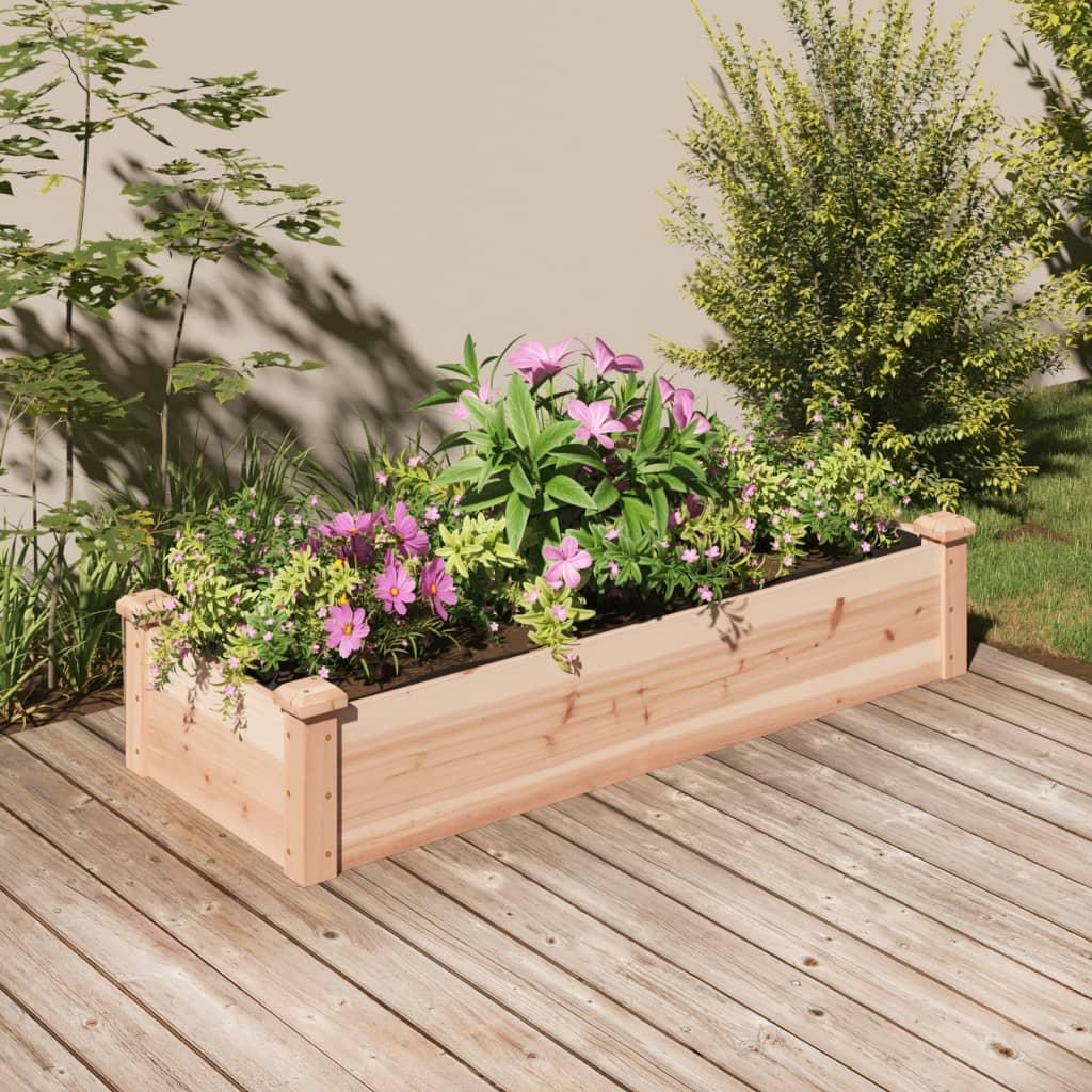 Højbed med foring 120x45x25 cm massivt fyrretræ